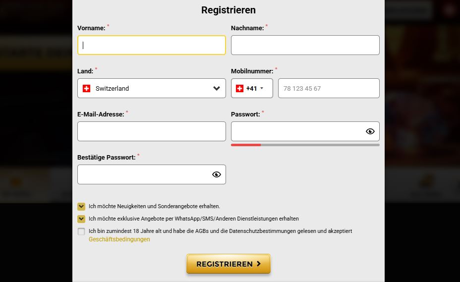 Erstellen Sie Ihr Konto und erhalten Sie exklusive Angebote