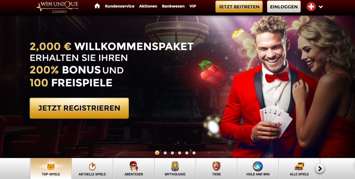 Gewinnen Sie 2000 Euro Willkommenspaket bei WinUnique