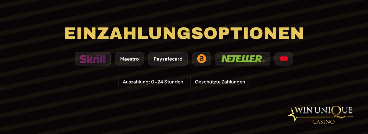 Einzahlungsoptionen von Unique Casino entdecken