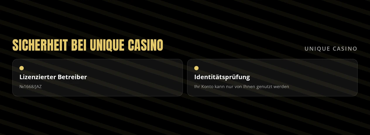 Kontosicherheit bei Unique Casino erfahren